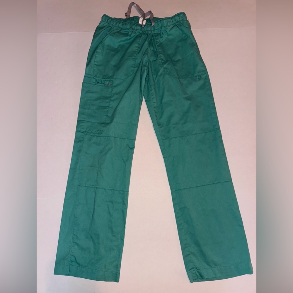 Wonderwink Wonder Work Scrub Pants Womens Petite XS Blue Elastic Waist read